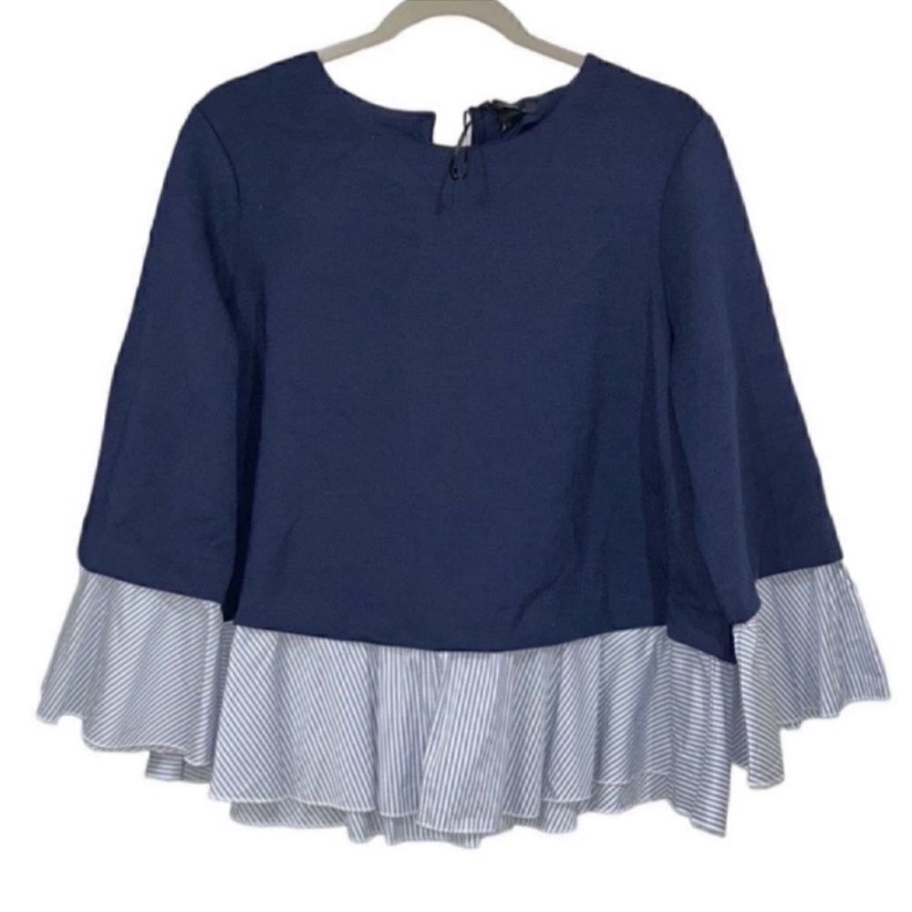 Halogen Blue/White Top(Size Medium)
